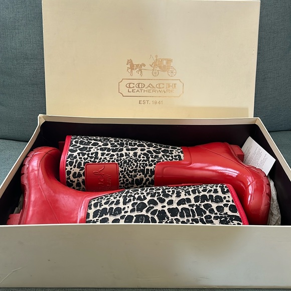 Coach Pearl Legacy Cheetah Rain Boot - Picture 2 of 8